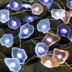 10Ft 40 LED String Light Sea Glass Festive Beach Themed Multi-Function Remote