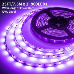 50 Foot Black Light Strips & Remote 900 Leds Dimmable Flexible Blackights Strip
