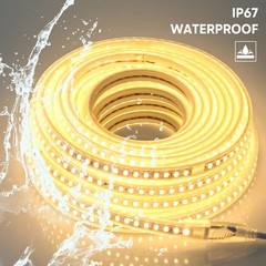 pcningled 49.2ft Waterproof LED Light Strips AC 110V 120V Outdoor Lights 15m