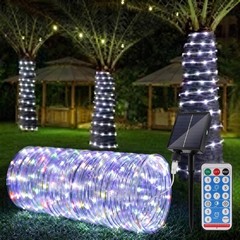 Solar Rope Lights 32M 105FT LED String Lights 8 Modes Waterproof PVC Tube Fairy