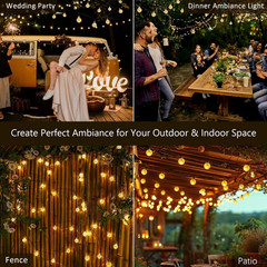 8 Modes 50 LED Solar Light Outdoor Garden Party Waterproof Ball String Lights