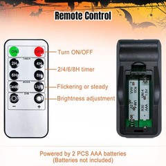 4 Pack Battery Operated Timer Halloween LED Pumpkin Lights with Remote, Flame…