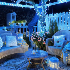Blue Christmas String Lights Indoor Outdoor, 66Ft 200 LED Blue String Lights Cle
