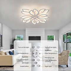 Haodengshi Modern Led Ceiling Light Fixture Dimmable 28 White Modern Flower