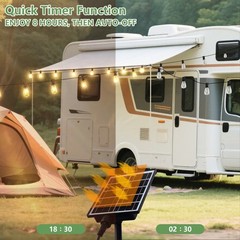 100FT Solar String Lights Waterproof Outdoor Patio w 32 ST38 Bulb Remote Control