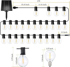 Solar String Lights Waterproof LED Indoor/Outdoor Hanging Umbrella Lights with 3
