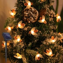 50 LED Solar Powered Bee String Lights Outdoor Yard Garden Decor Waterproof Lamp