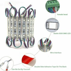 US Super Bright IP65 Waterproof 5050 SMD 3 LED Module Light Sign Strip Lamp 12V