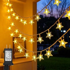 Energy-Saving 100 LED Star Fairy Lights – 33FT Warm White Indoor/Outdoor Decor