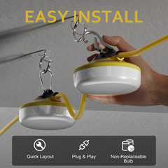 LED Construction String Lights 100FT, 10000 LM, 5000K Daylight LED String Work L