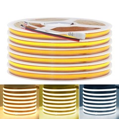 COB LED Strip Light 12V 24V Cut Free Flexible Tape 528 LEDs Linear Lighting