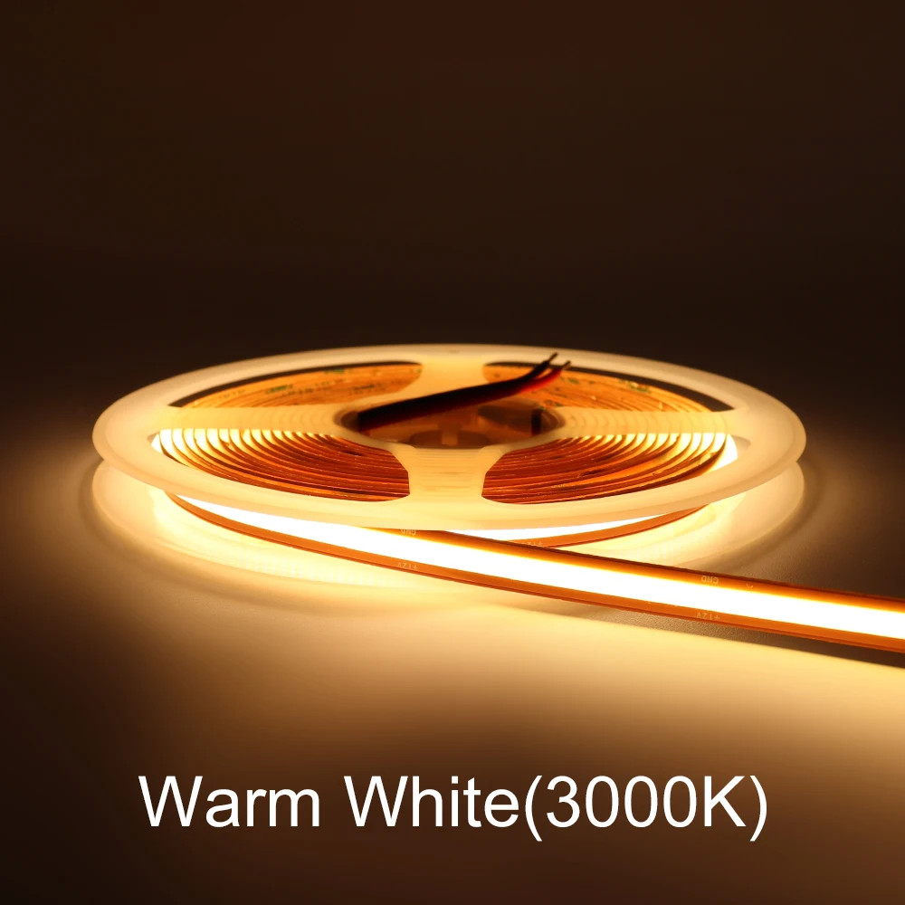 Free Cut FCOB LED Strip 24V 12V DC 8mm RA 90+ Dimmable Flexible 528LEDs