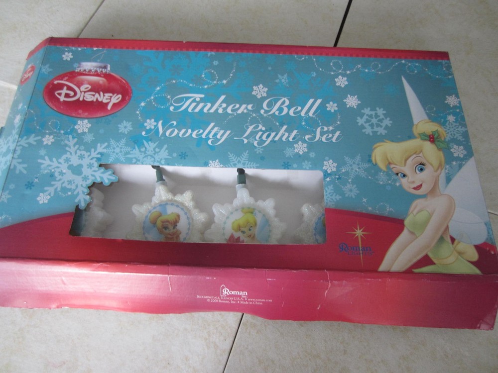 NEW w Box Disney Tinkerbell String Lights Set Star Shape 11.5 Ft Indoor Outdoor
