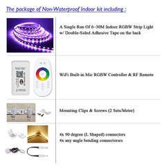 Off Car/Boat 12V Battery 6M 8M 15M 20M 30M RGBW LED Strip Light w/o Power Supply