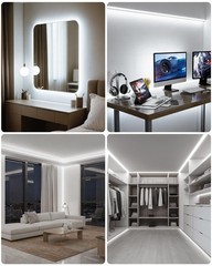 Tira De Luces LED COB Blanco 32.8 Pies Super Brillante Con Remoto 24V