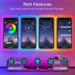 60FT LED Neon Rope Lights, App/Remote Control, Waterproof RGB, Music Sync, Flexi