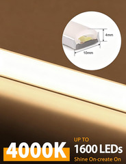 COB LED Strip Lights, 16.4Ft Natural White Dimmable Self-Adhesive Led Rope Light