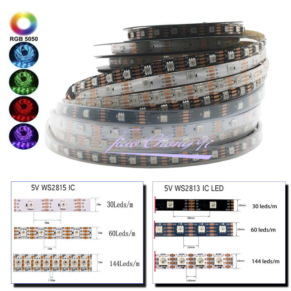 WS2813 WS2815 DC5/12V LED strip Dual-Signal 5050 RGB Individual Addressable 5M