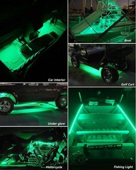 12V LED Light Strip for Cars – 24 Inch Waterproof Connectable – 4 Pack, RGB Ligh