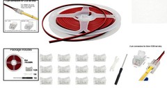 Elegant 12 Pack 8mm Solderless LED Connectors with 19.68ft Cable – Modern Design