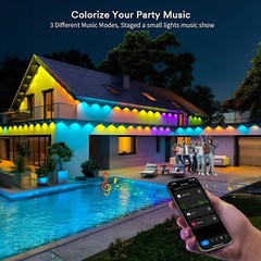 Permanent Outdoor Lights, Smart LED Outdoor Christmas Strip Lights for House,…