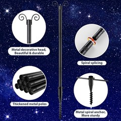 Euijoip 10Ft String Light Poles Spiral Ground Stakes 38Mm Adjustable Height