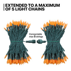 Plug In 100 LED String Light Rainproof Halloween Fairy Light w/8 Mode Controller
