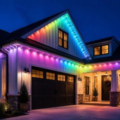 150FT RGB+IC Eave Permanent Outdoor Lights Smart 90 LED Strip Light w Remote APP