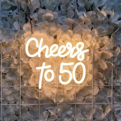 Cheers to 50 Years Neon Sign 50th Anniversary Decorations, LED Lights Sign 50…