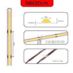 COB LED Strip Light High Density Flexible COB 480/528LEDs/m Lights Tape Dimmable