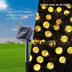 Solar String Lights Outdoor, 36Ft 60 LED Globe String Lights, Waterproof Crystal