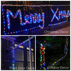 Solar Rope Lights Outdoor Tube Fairy String Lights Waterproof Garden Patio Decor