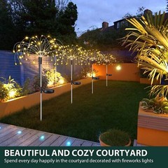 150LED Solar Firework Lights Fairy Starburst Lamp Outdoor Garden Path Xmas Decor