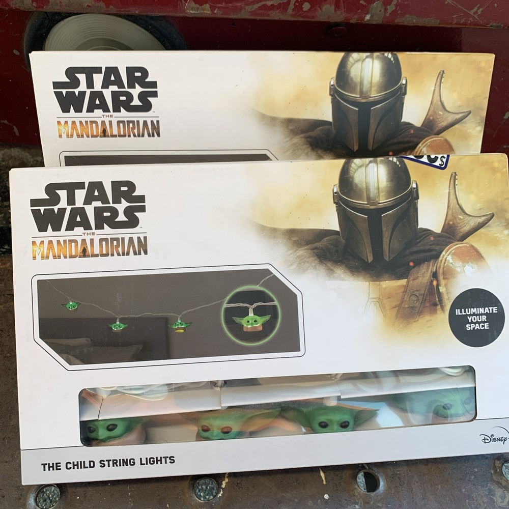 TWO Star Wars Mandalorian Grogu Baby Yoda String Lights The Child Disney+ NEW