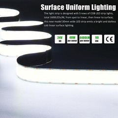 COB LED Strip Light 30MM Wide 5 Rows LED Tape Light For Commercial Home Lighting