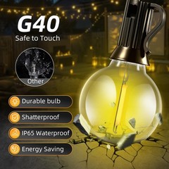 100 FT Guirnalda Cadena Tira De Bombillas Luces LED Para Exterior Patio Jardin