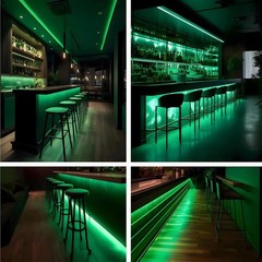 12v Cob Led Strip Green 16.4ft Waterproof Ip65 Super Bright 2400leds Dotless Out