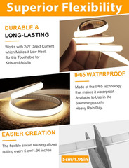 COB LED Strip Lights, 16.4Ft Natural White Dimmable Self-Adhesive Led Rope Light