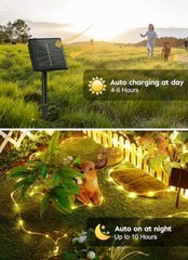 Solar String Lights Outdoor – 8 Modes Waterproof, Tube Lights for Garden, Pool