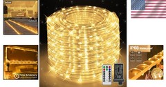 LED Rope Lights 50ft Waterproof Outdoor Indoor Dimmable Remote Decor