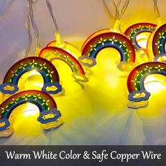 10 LED Rainbow String Lights for Kids Bedroom Battery Powered 5FT Children’S Roo