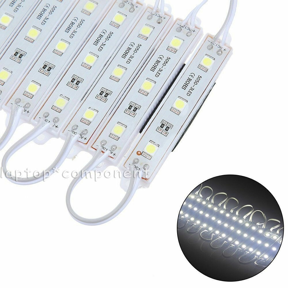 Super Bright IP65 Waterproof 5050 SMD 3 LED Module Light Sign Strip Lamp DC 12V