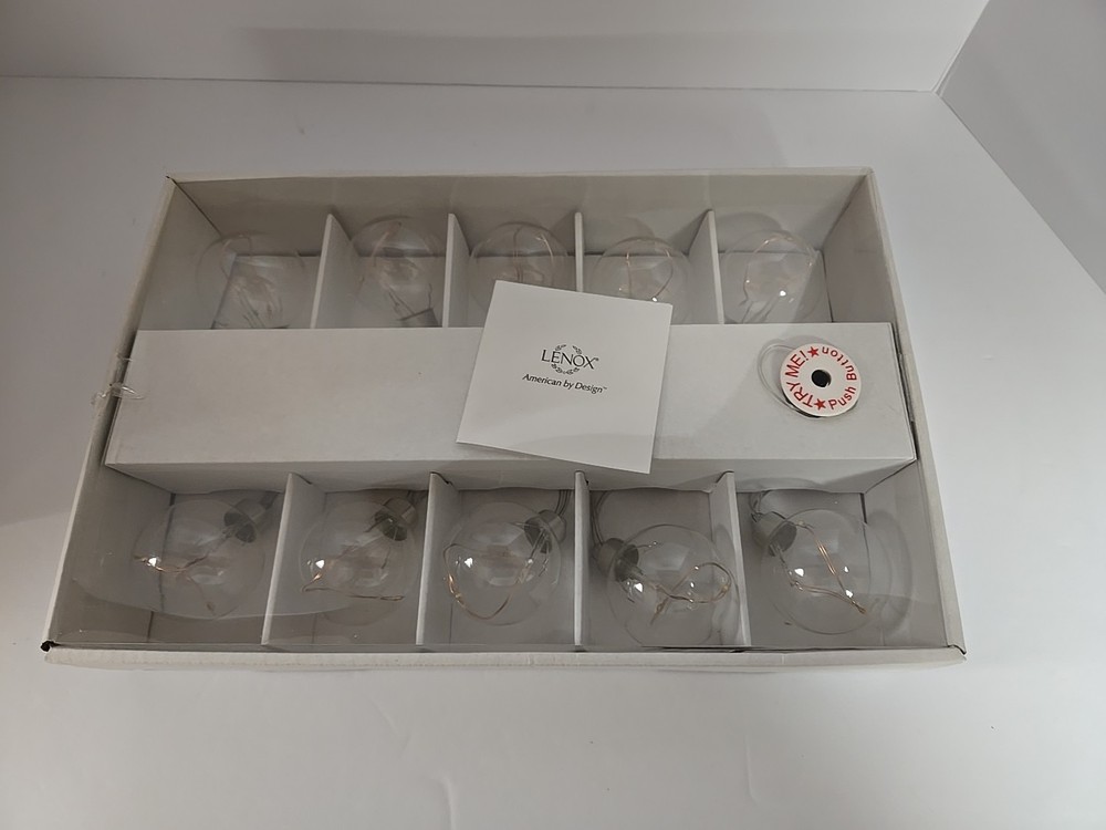 Lenox Glass Globe Led Garland 5.4 Ft Sku# 868063 New In Box