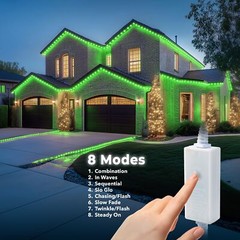 Green 8-Mode LED Outdoor Waterproof Rope Light 10′ 25′ 50′ 100′ 150′ 300′ ft