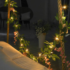 2m/20 Led Purple Wisteria Flower String Light Indoor Room Decoration Gift