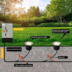 Outdoor Landscape Lights 7W,High Voltage 110V 120V,Waterproof Underground Lig…