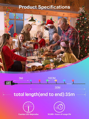 300 LED Color Changing Christmas String Lights, 100FT Warm White Multicolor Outd
