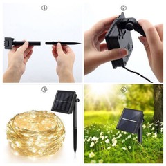 Outdoor Waterproof Copper Wire Solar String Lights LED Garden Xmas Party Decor