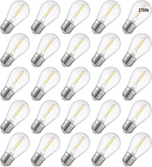 S14 Led Bulbs for Outdoor String Lights,Shatterproof Waterproof Clear Plastic Ca