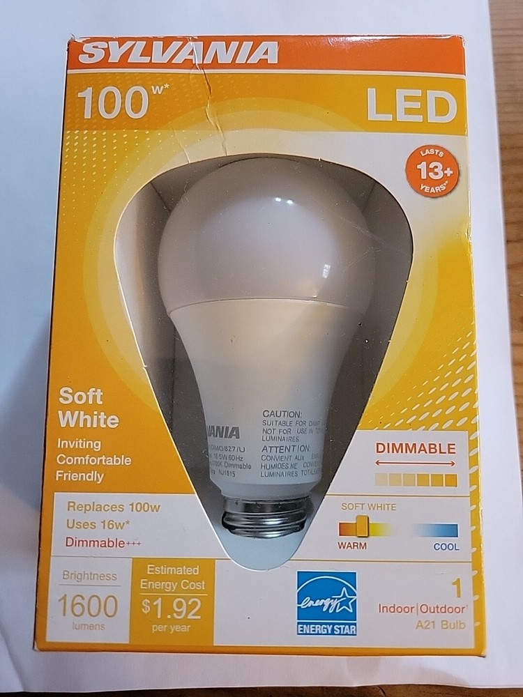 Sylvania LED A21 Soft White 100 watt equivalent Glass LED Light Bulb